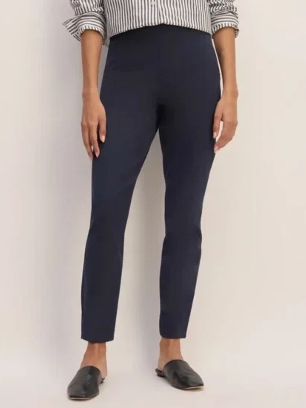 Everlane | Women’s Navy Blue The City Slim Cropped Side Zip Ankle Pants Size 4